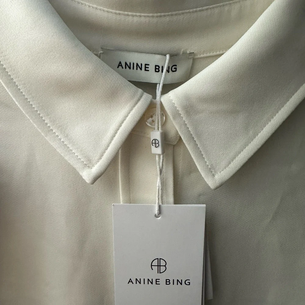 Anine Bing Braxton Shirt in Ivory Color (Medium) - Picture 9 of 10